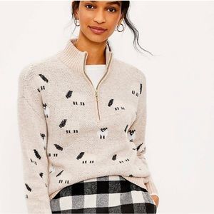LOFT Henley Zip Sheep Sweater
